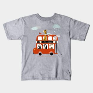 Animal Double Decker Bus Kids T-Shirt